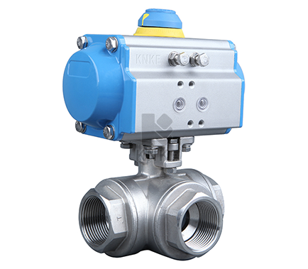 气动三通内螺纹球阀